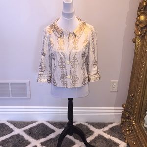 Tory Burch- Gold patter blazer jacket